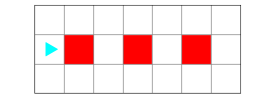 bit world with three red squares