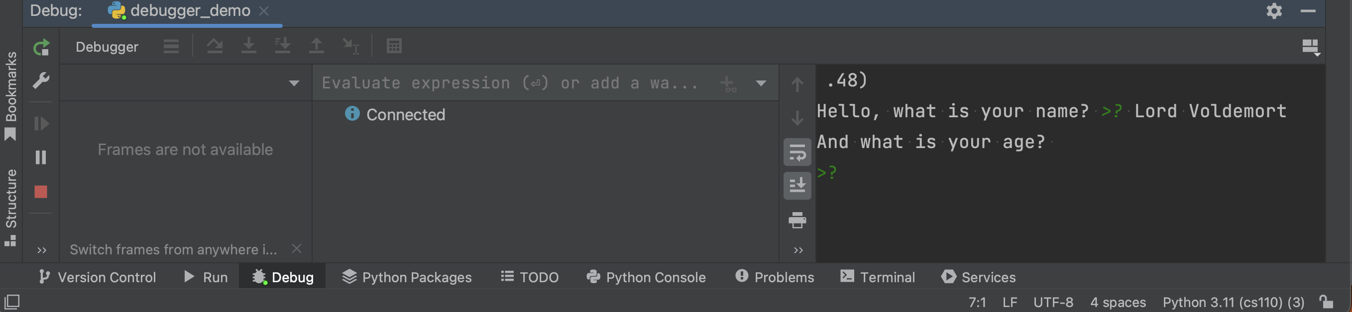 Pycharm console waiting for input again